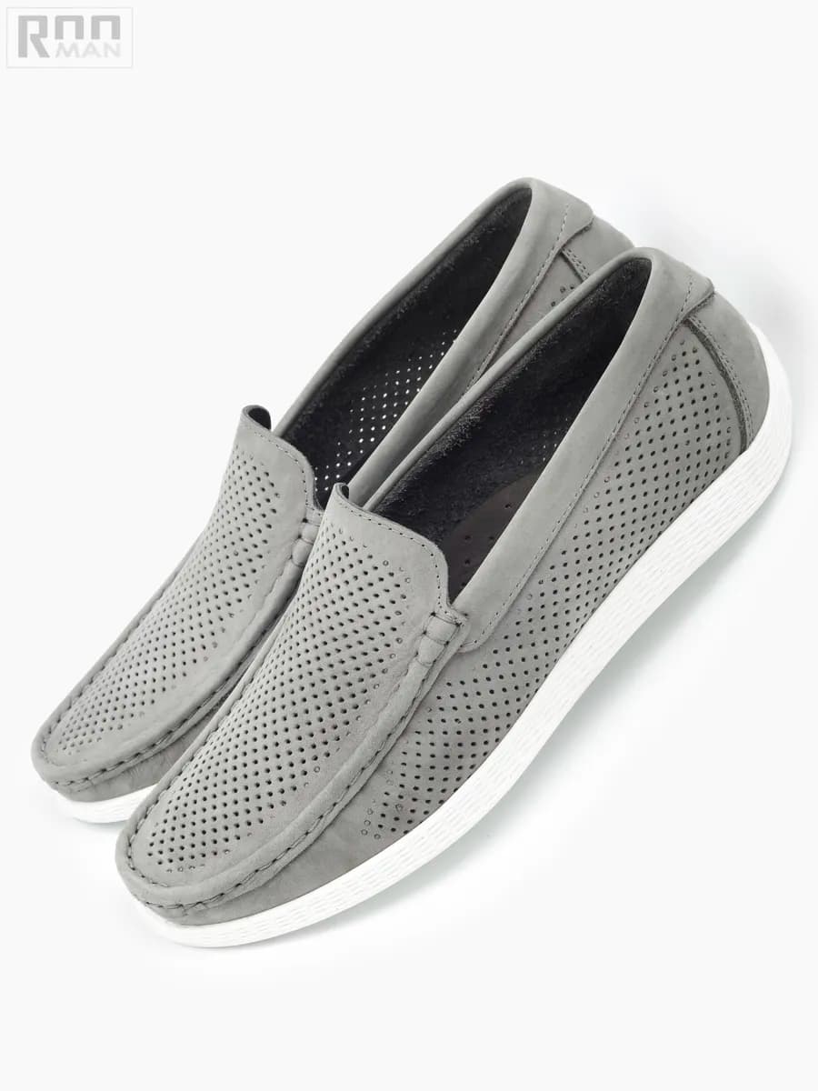 Мокасины летние кожаные с перфорацией