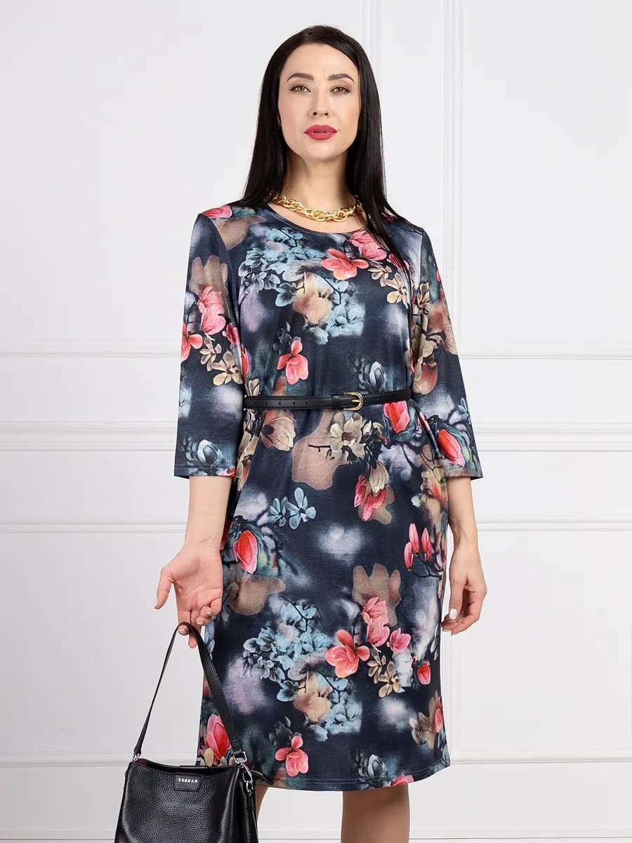 Платье повседневное офисное с рукавом 3 4