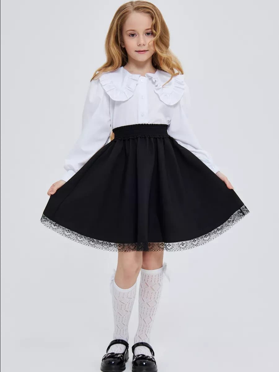 Юбка школьная на резинке черная