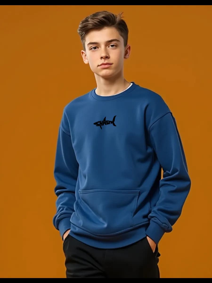 Свитшот оверсайз 7-15 лет с принтом без начеса для подростка