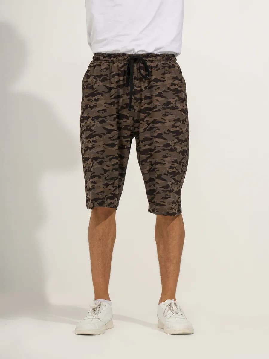Шорты удлиненные спортивные для дома и дачи камуфляж