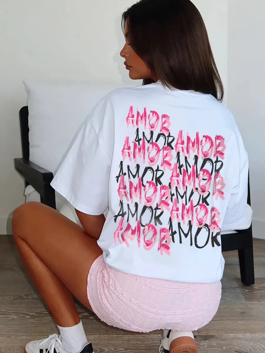 Футболка с принтом оверсайз Amore