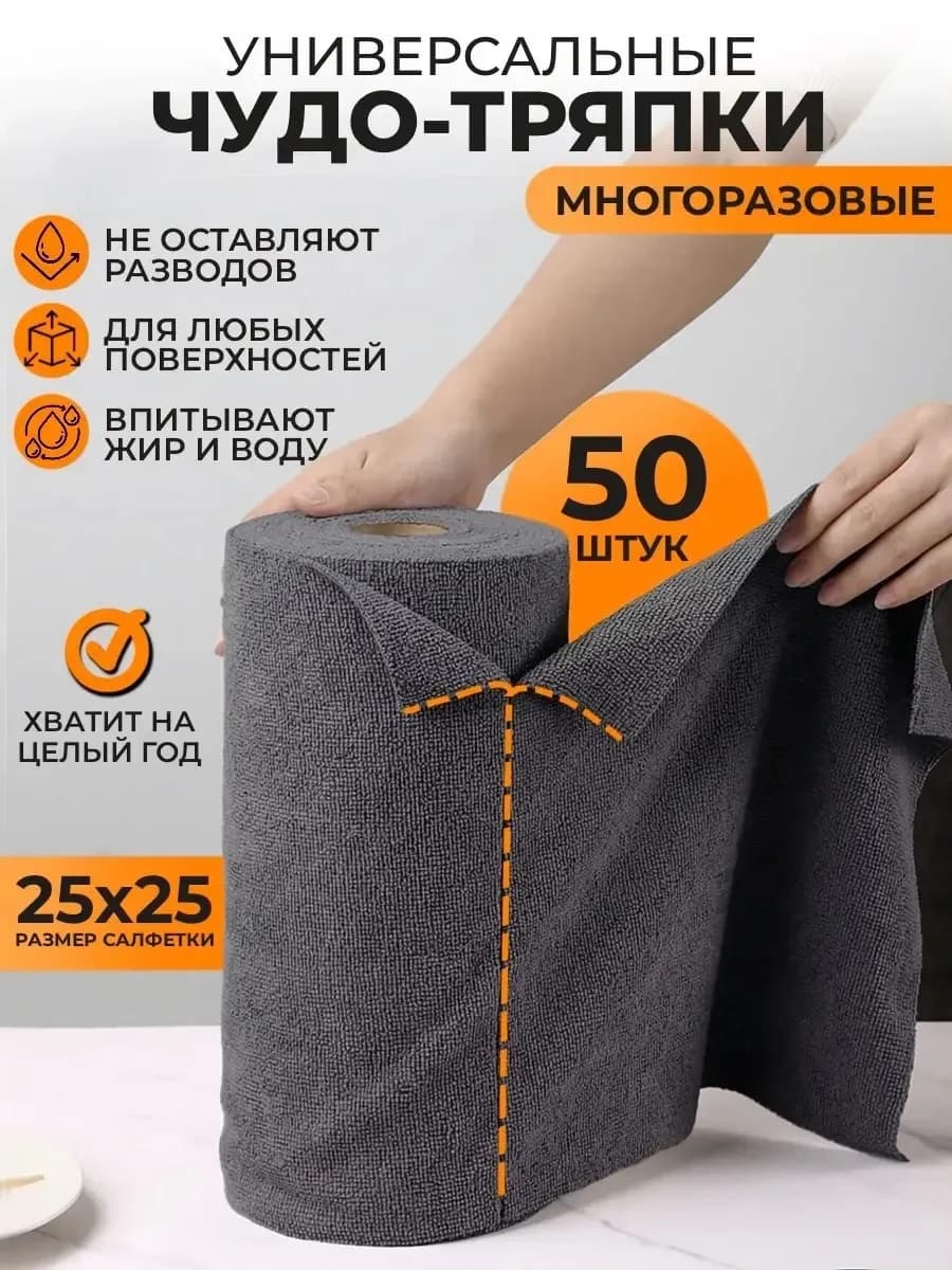 Салфетки для уборки и кухни из микрофибры