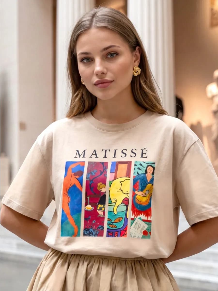 Оверсайз футболка плотная с принтом Matisse