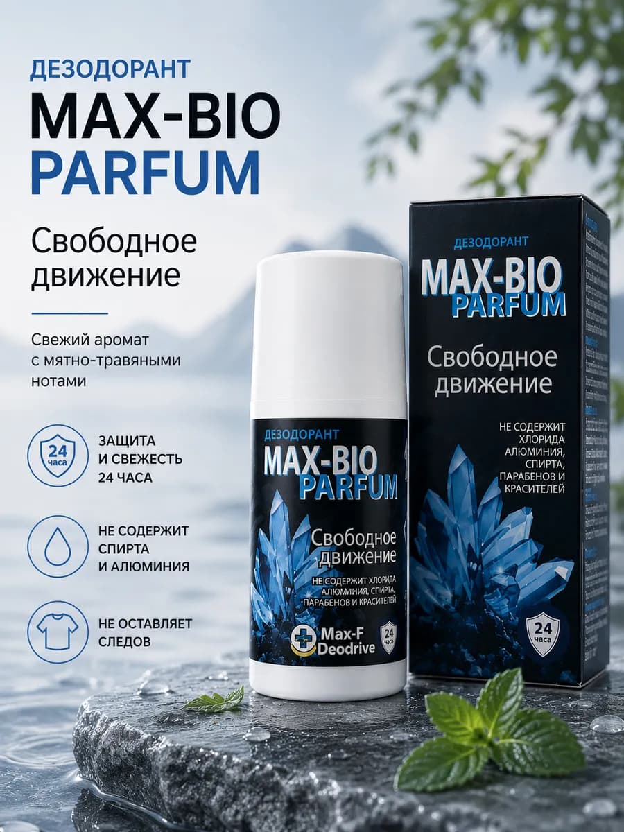 Дезодорант MAX-BIO «PARFUM» Свободное движение
