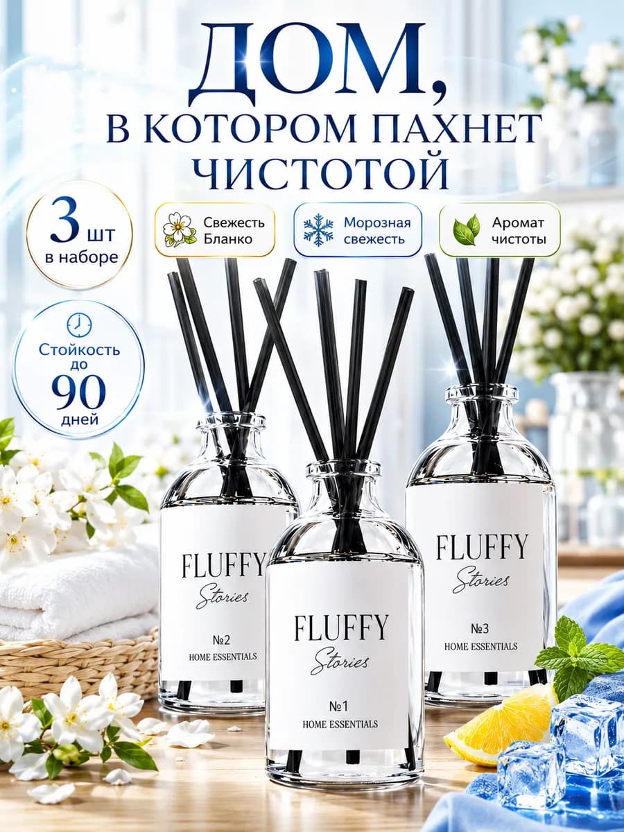 Диффузор для дома с палочками парфюмированный набор 3 шт