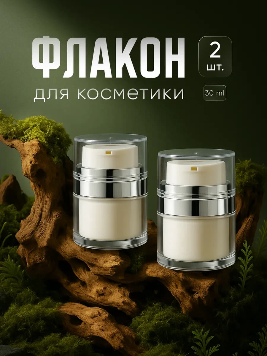 Дорожный набор флаконов вакуумная помпа 30 мл 2 шт