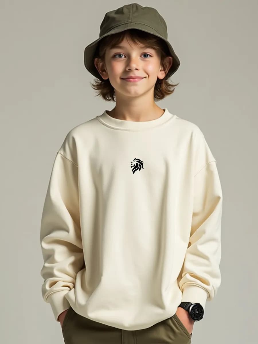 Свитшот оверсайз 7-15 лет с принтом без начеса для подростка