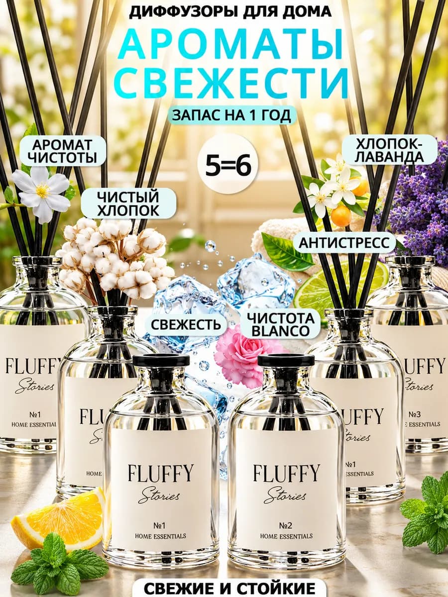 Диффузор для дома с палочками парфюмированный набор 6 шт