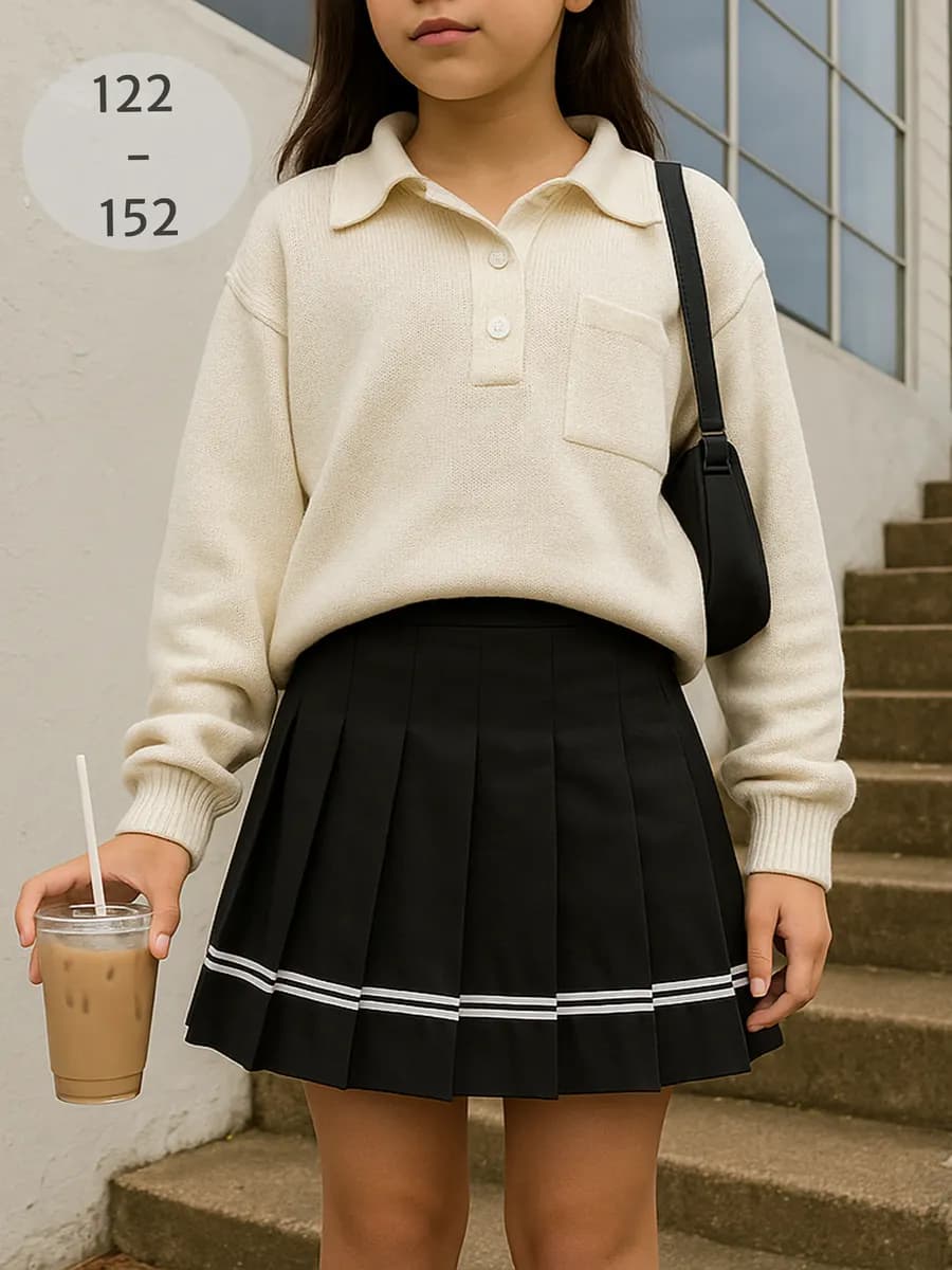 Юбка шорты школьная для девочки черная