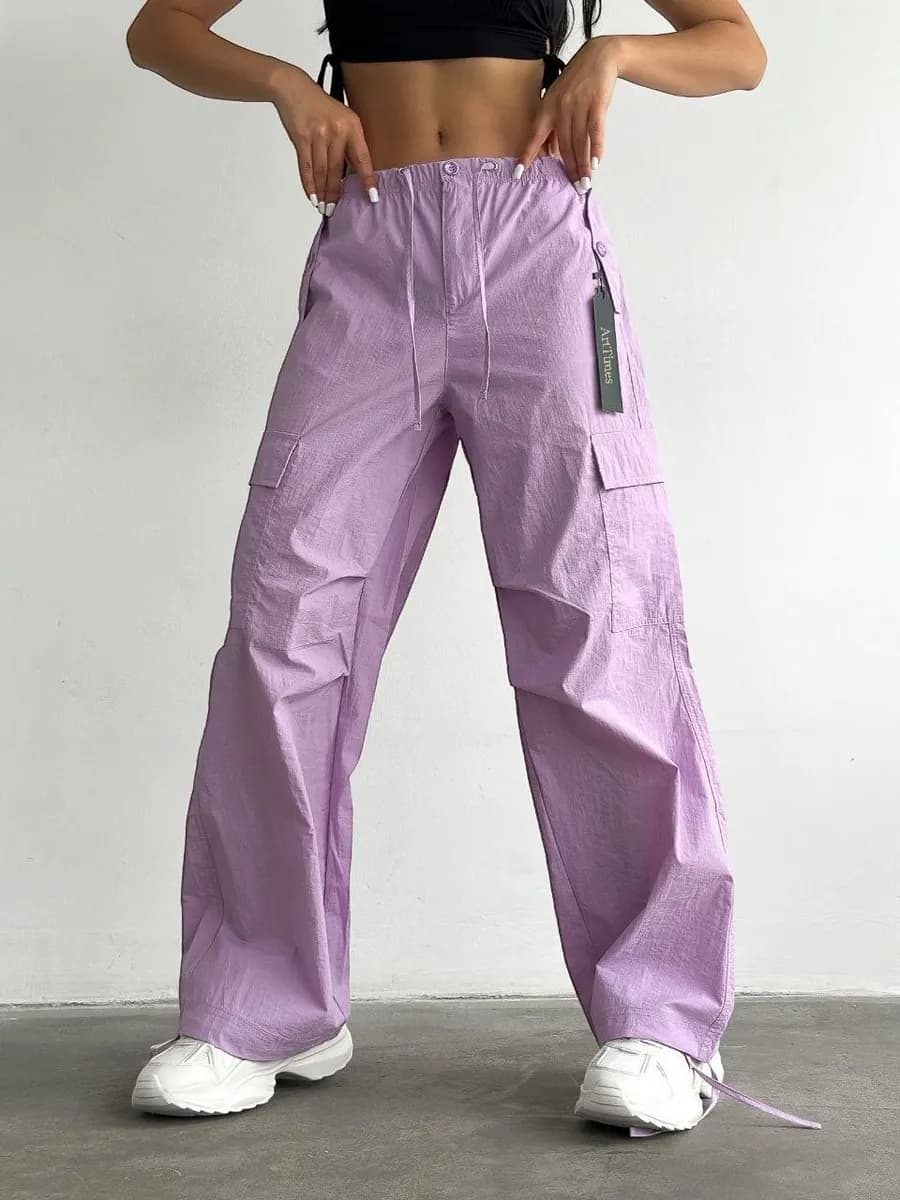 Штаны широкие спортивные карго оверсайз с карманами
