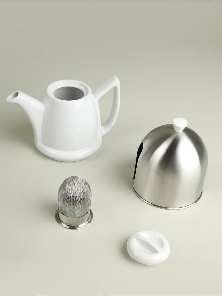 Чайник заварочный с ситечком и крышкой 600 мл керамика