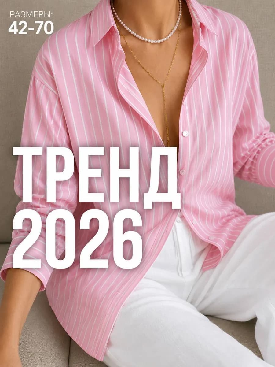 Рубашка в полоску розовая удлиненная летняя