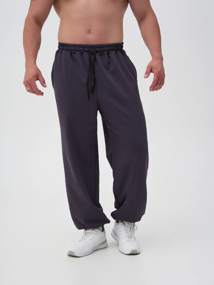 Брюки спортивные оверсайз джоггеры широкие - фото 1