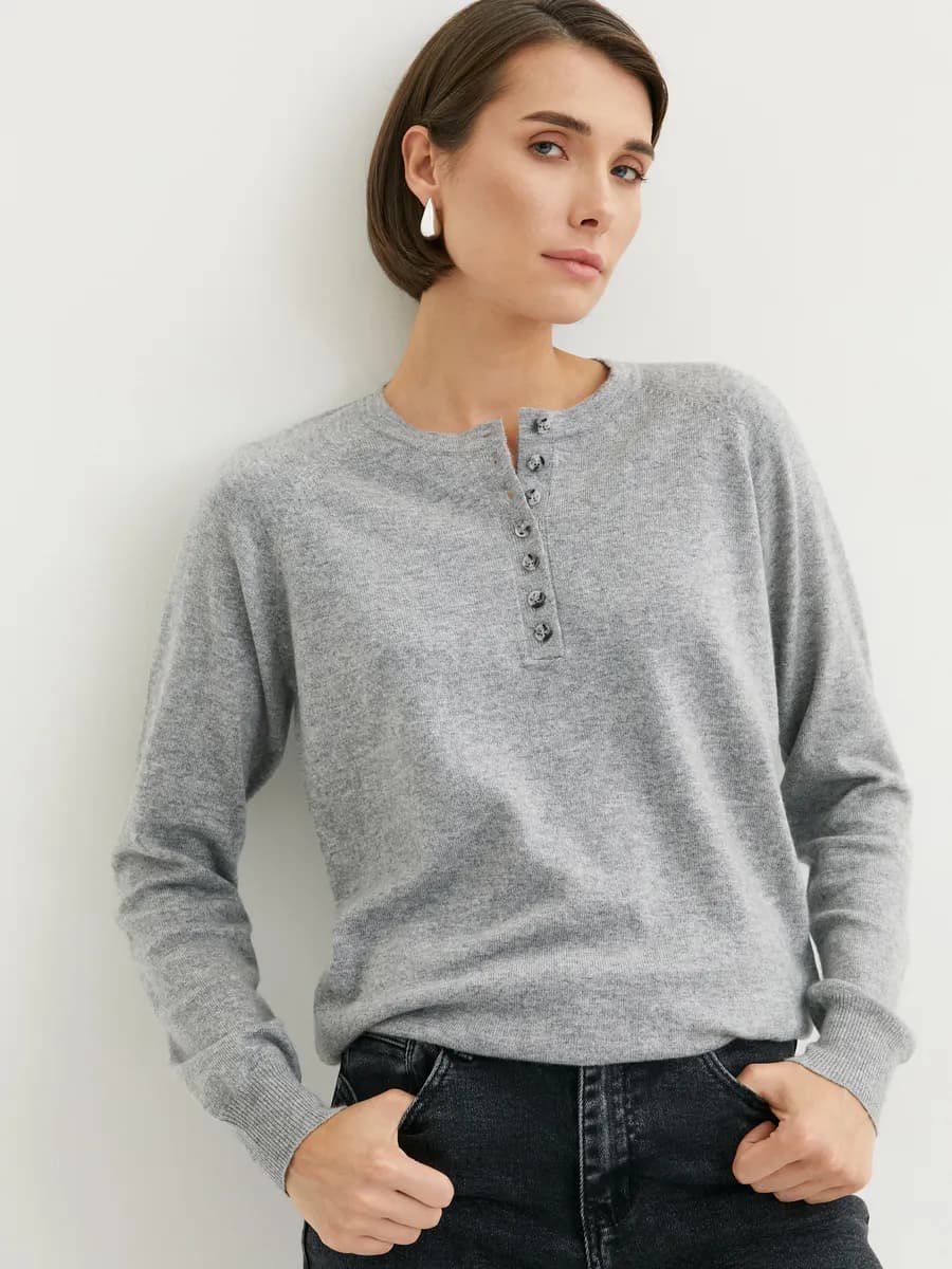 Джемпер женский с длинным рукавом вязаный