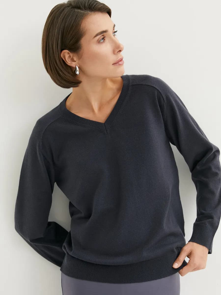 Джемпер женский с длинным рукавом вязаный