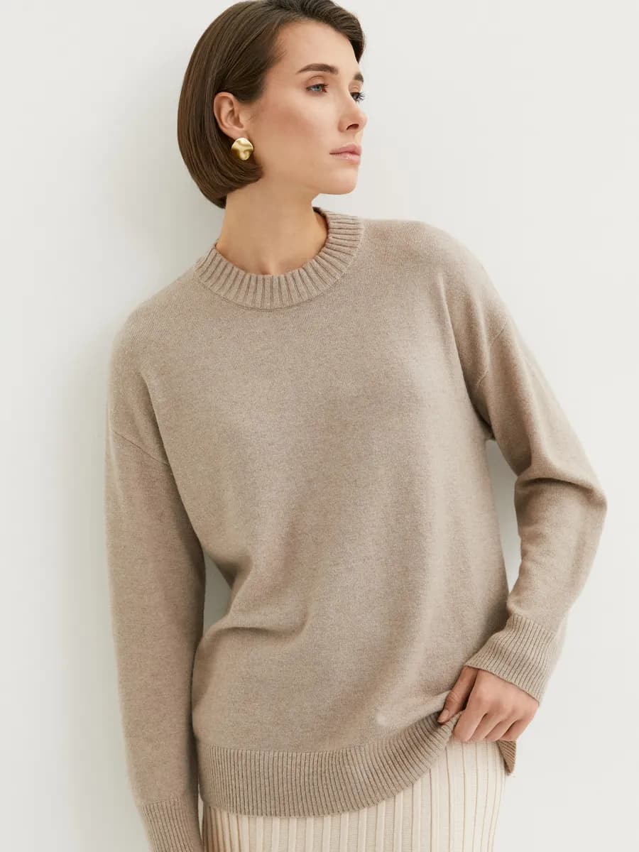 Джемпер женский оверсайз большие размеры вязаный