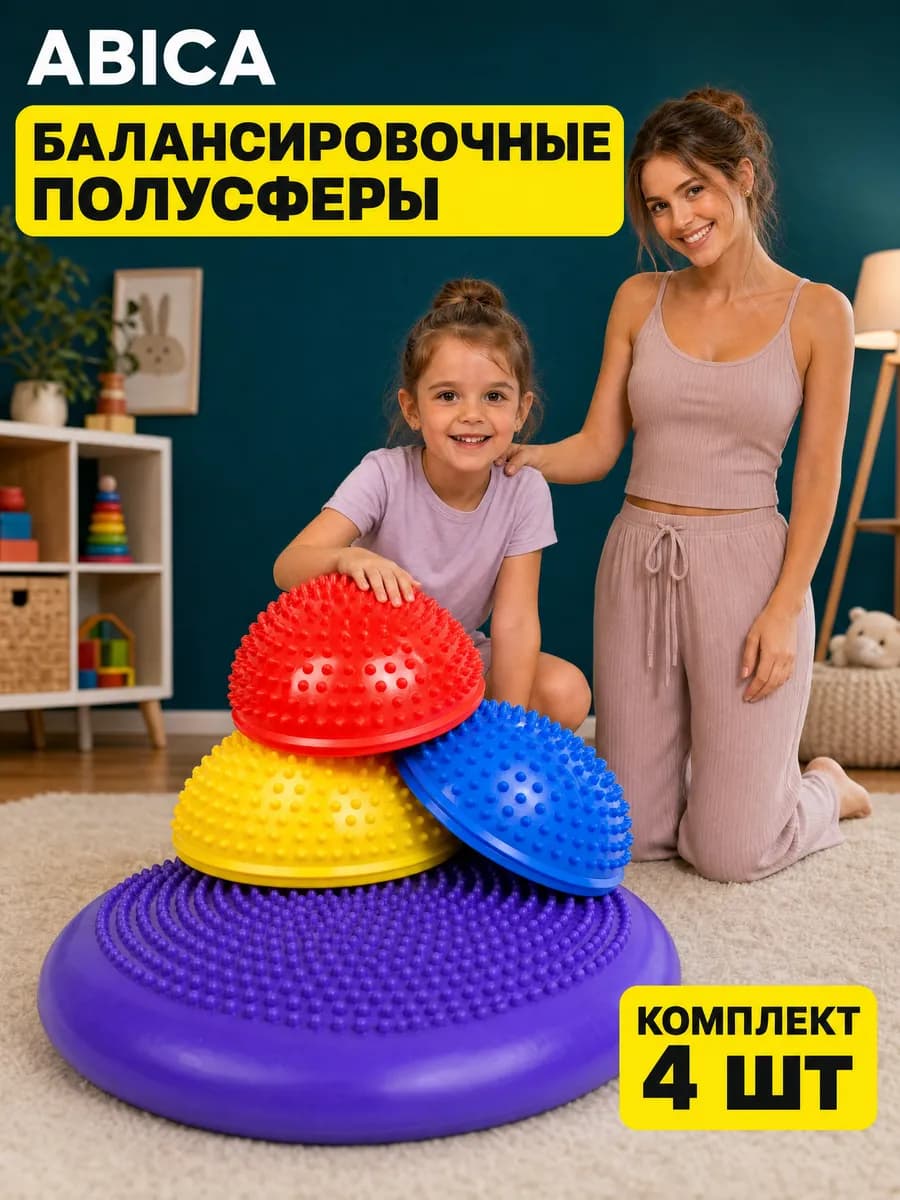 Балансировочная подушка и полусферы массажные