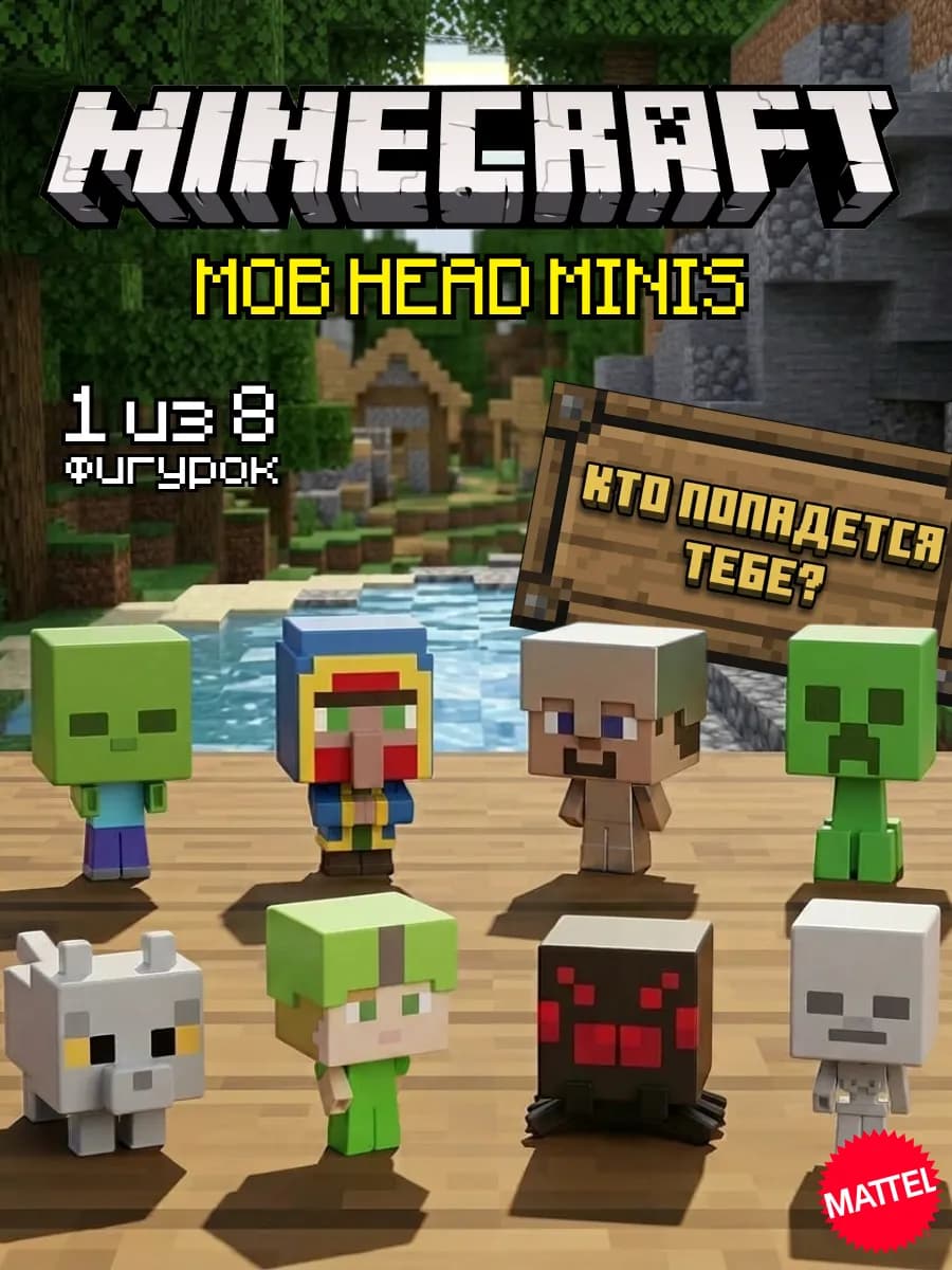 Minecraft Фигурка-Сюрприз игрушка Head Minis