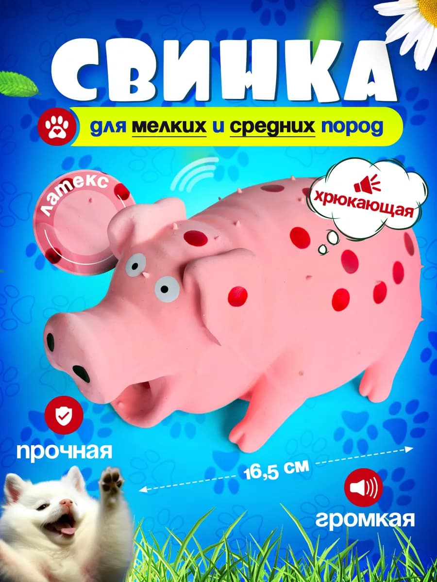 Игрушка свинья для собак из латекса