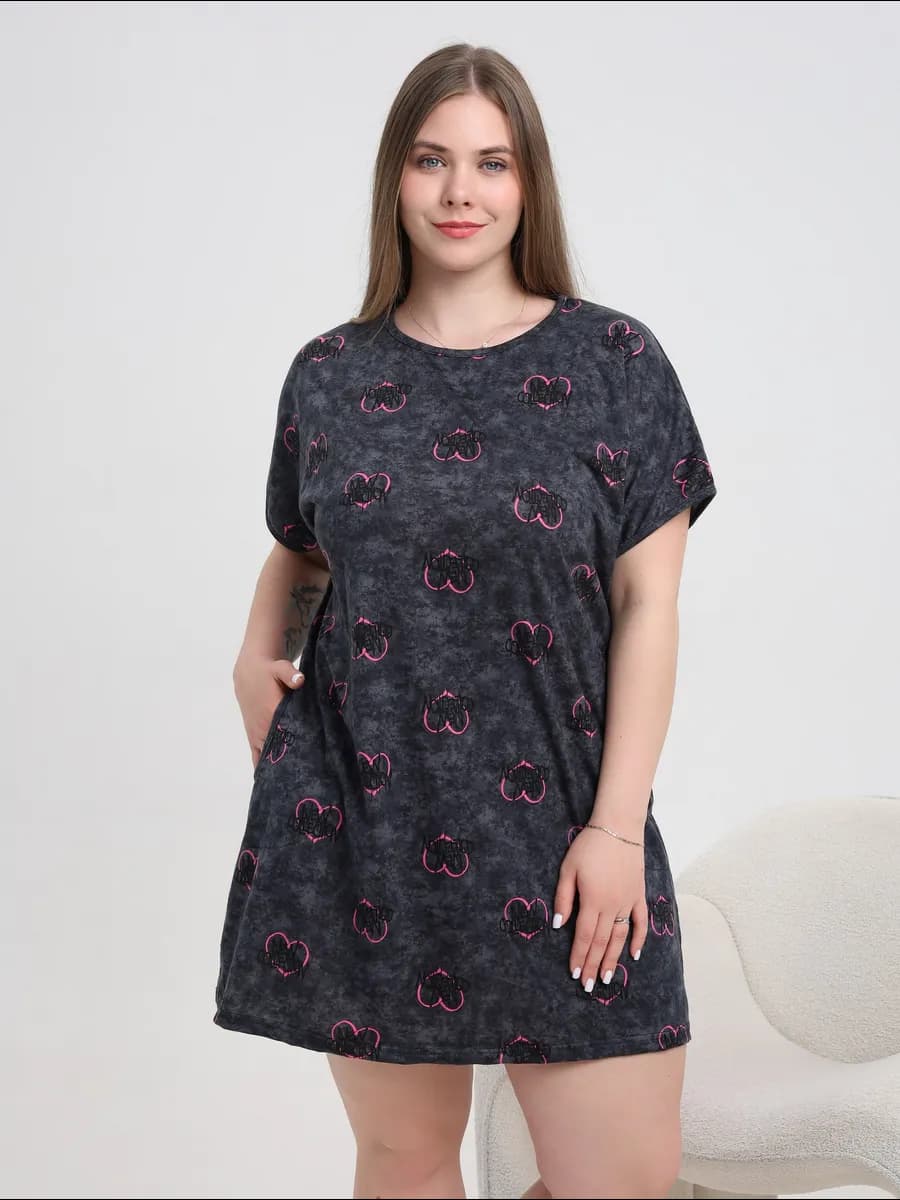 Туника трикотажная домашняя больших размеров