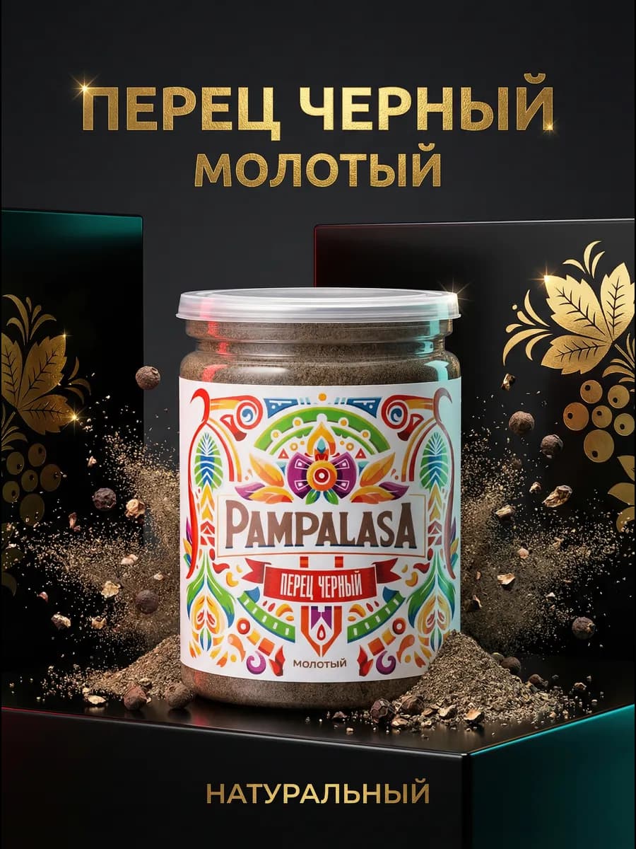 Перец черный молотый, натуральный, 200 грамм