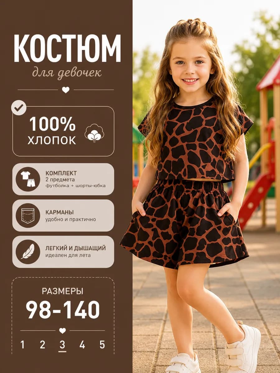Костюм летний оверсайз шорты и футболка