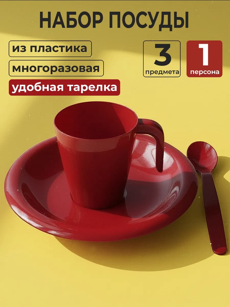 Набор пластиковой посуды многоразовой в роддом