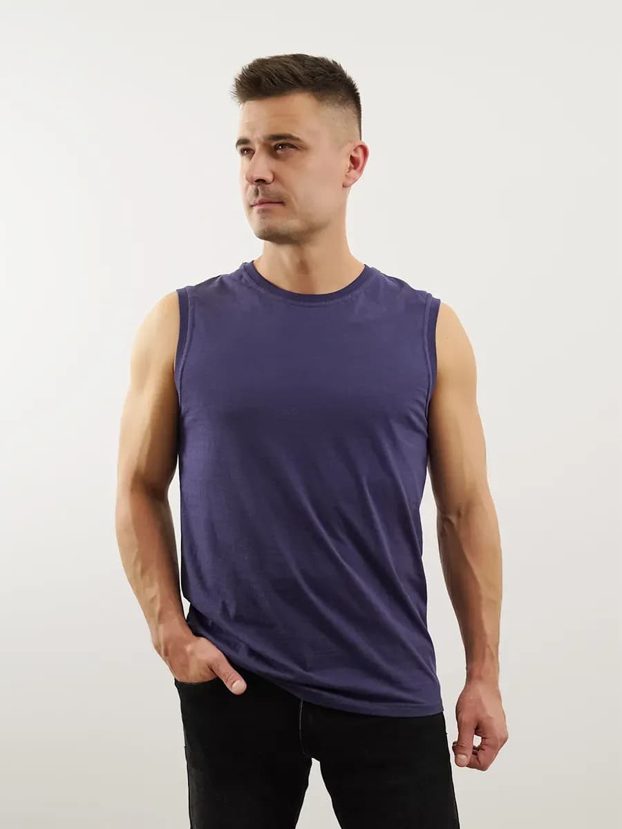 Майка спортивная широкое плечо хлопок