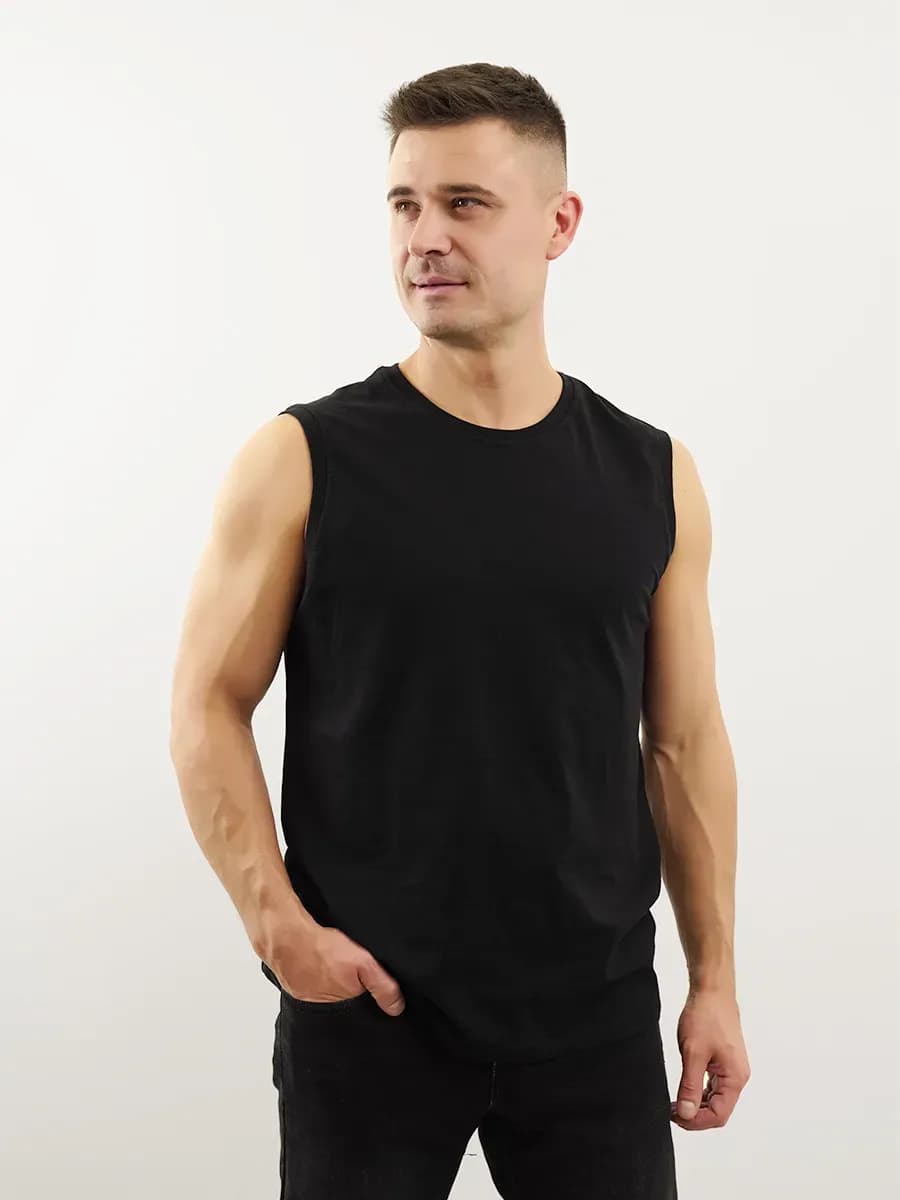 Майка спортивная широкое плечо хлопок