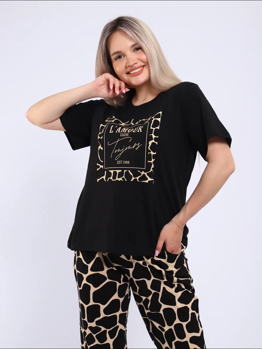 Домашний костюм с брюками большие размеры