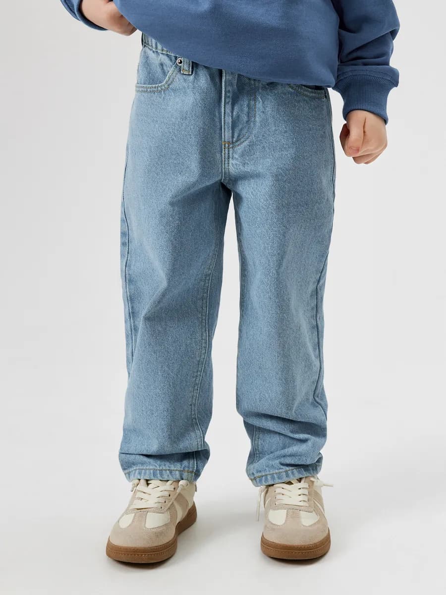 Джинсы loose fit на резинке средняя посадка