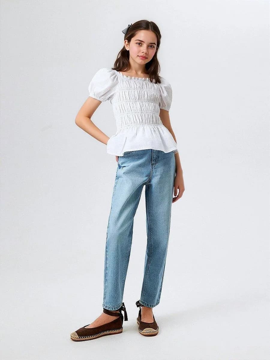 Джинсы мом фит со средней посадкой