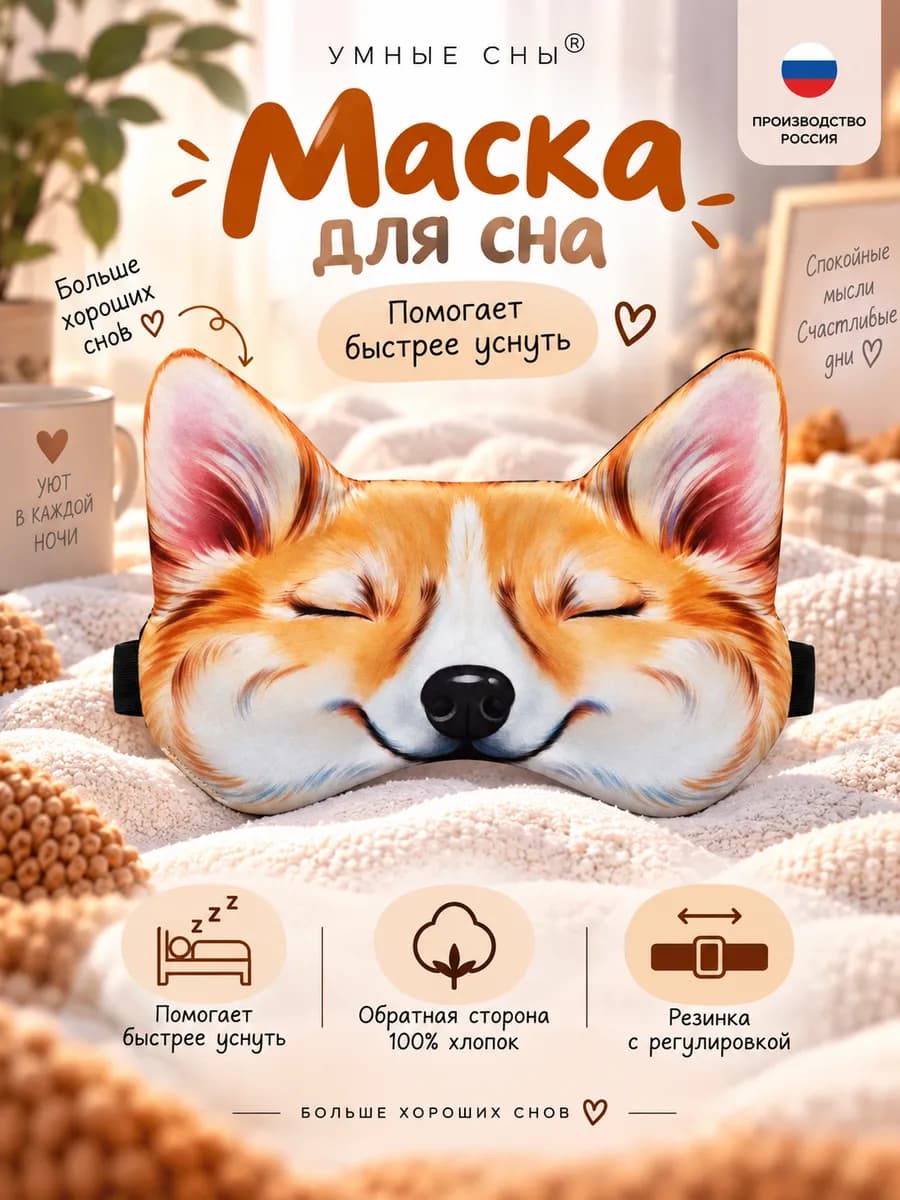 Маска для сна Корги