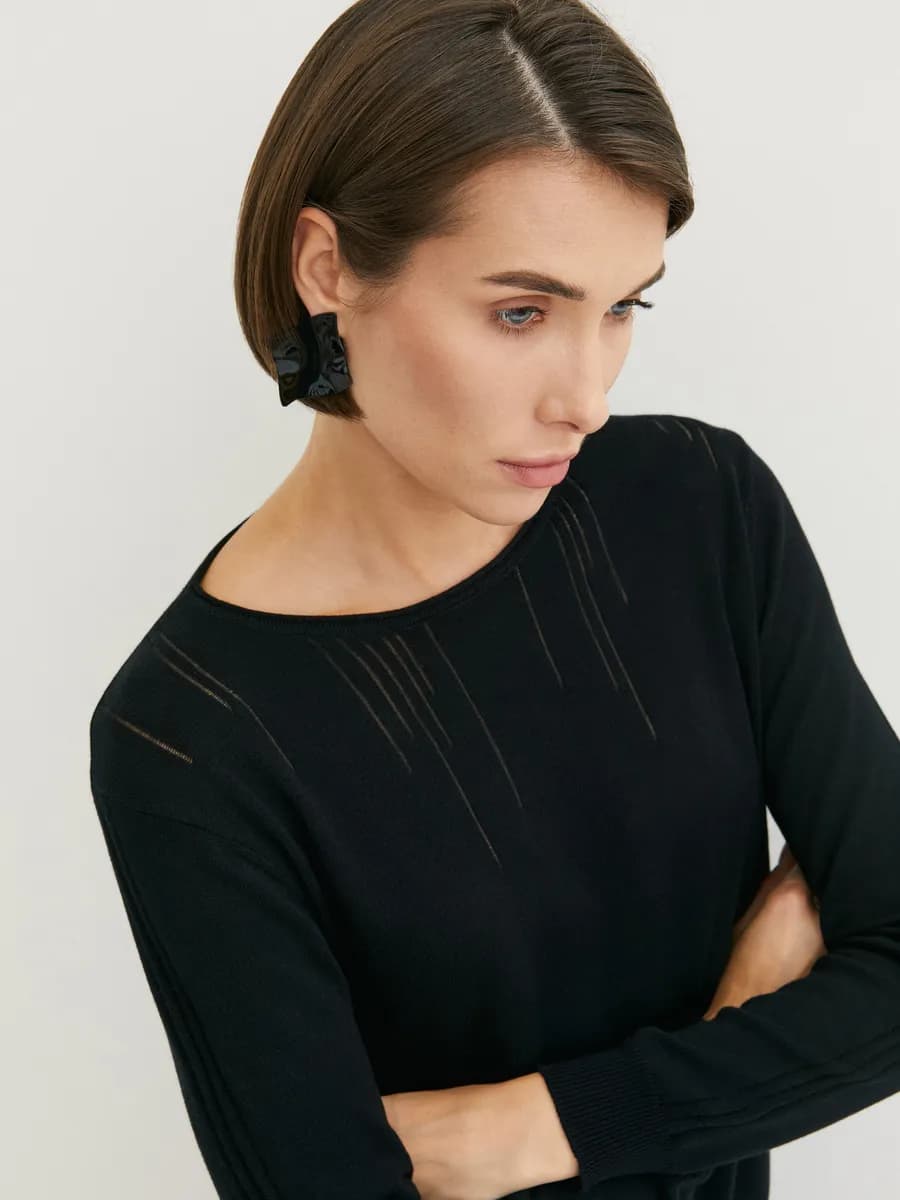 Джемпер женский большие размеры тонкий вязаный