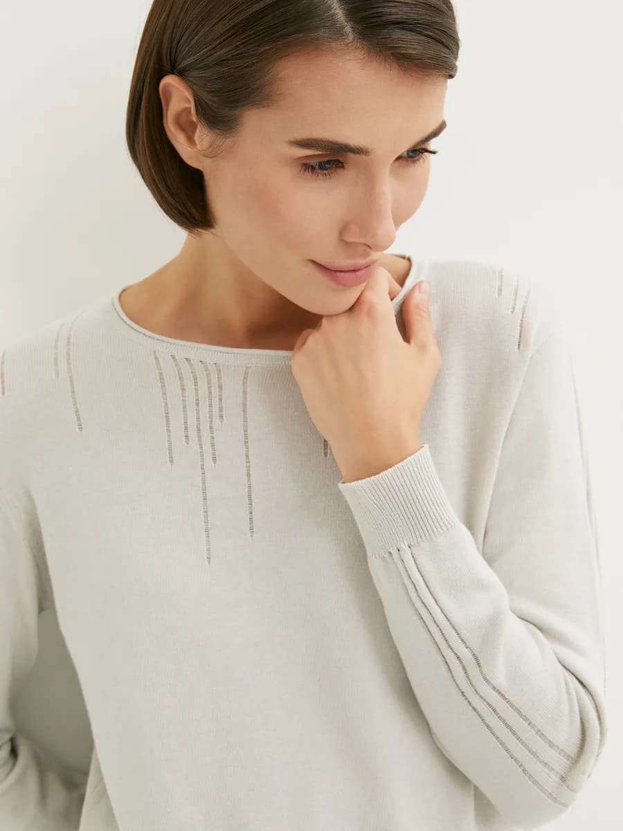 Джемпер женский с длинным рукавом большие размеры вязаный