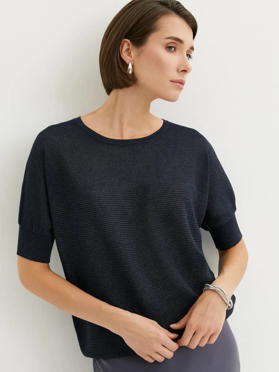 Джемпер тонкий большие размеры вязаный