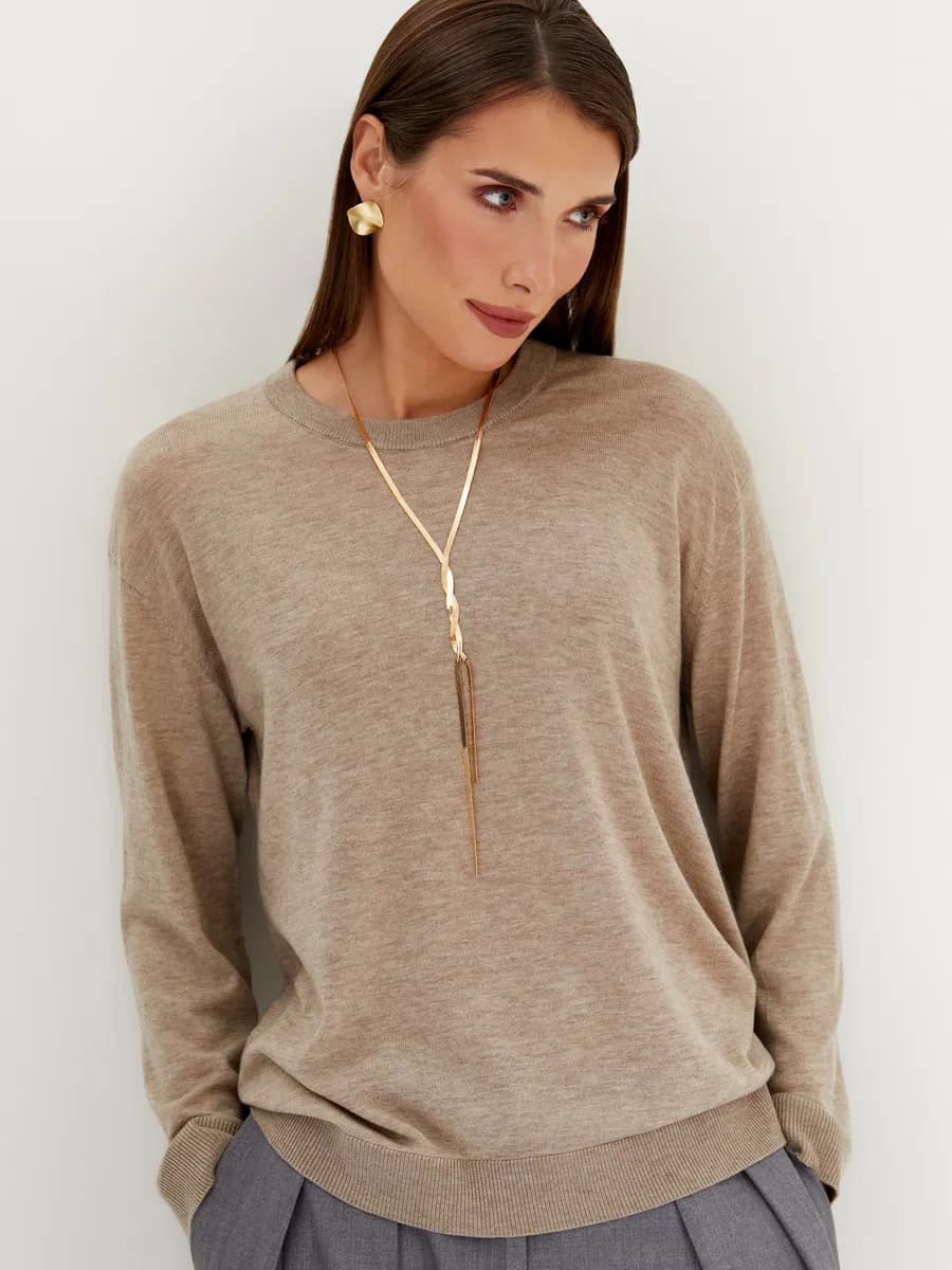 Джемпер женский оверсайз кофта большие размеры вязаный