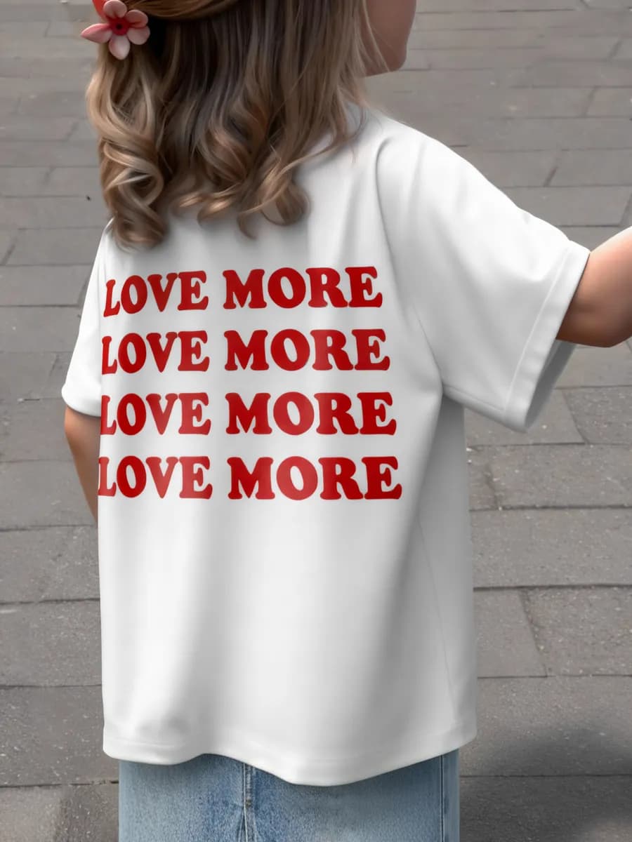 Футболка повседневная светящаяся хлопок с принтом сердце