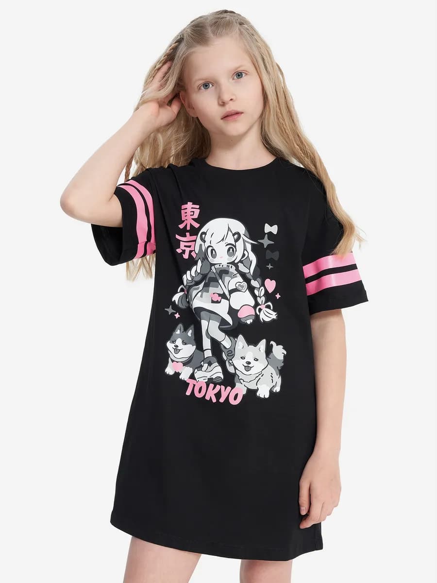 Платье для девочек оверсайз