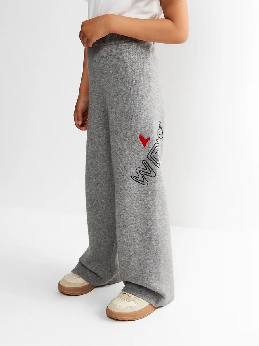 Брюки палаццо вязаные широкие на резинке