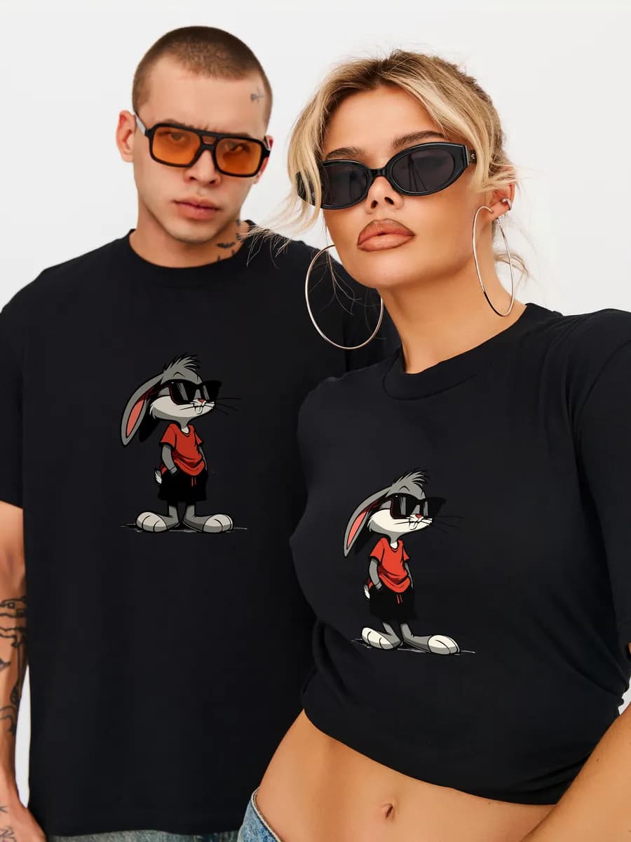 Футболка базовая с принтом женская мужская