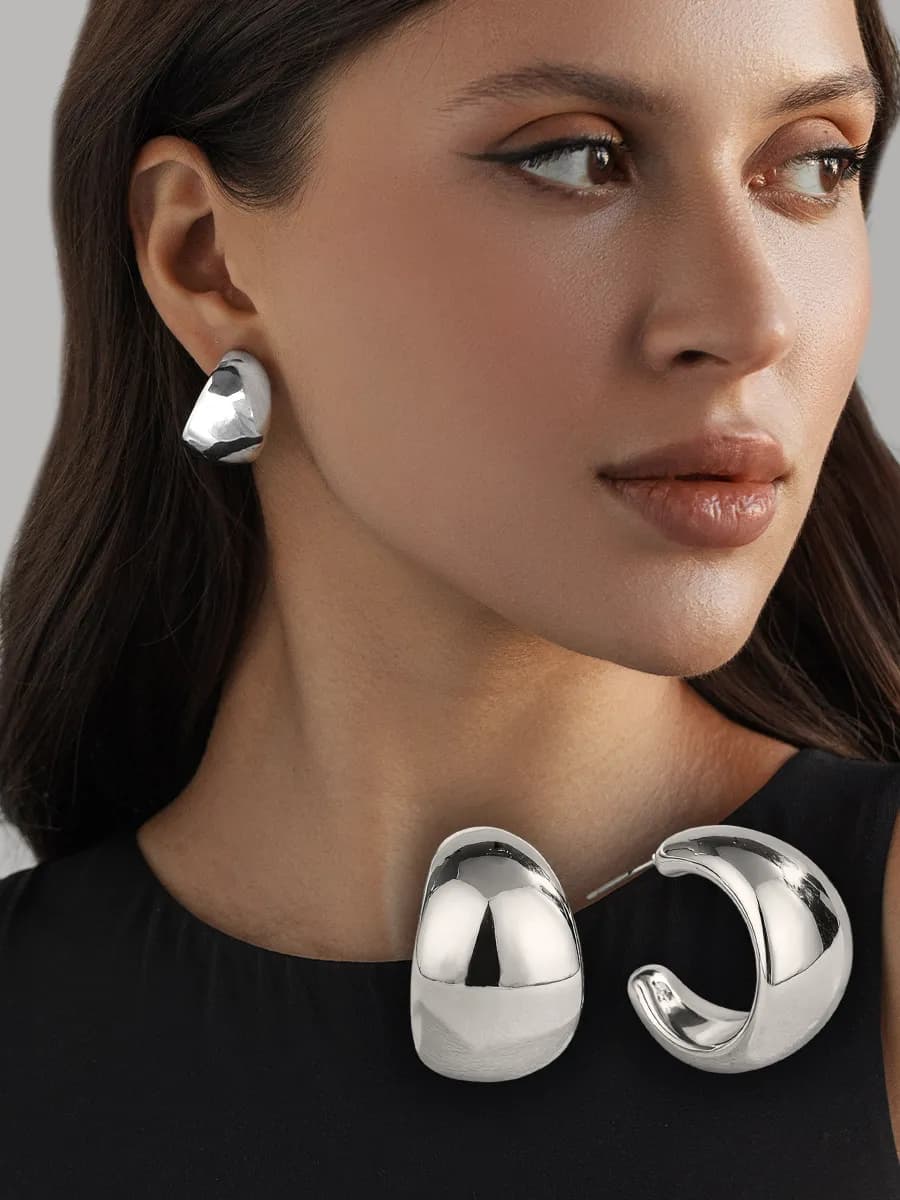 Серьги пусеты крупные бижутерия old money