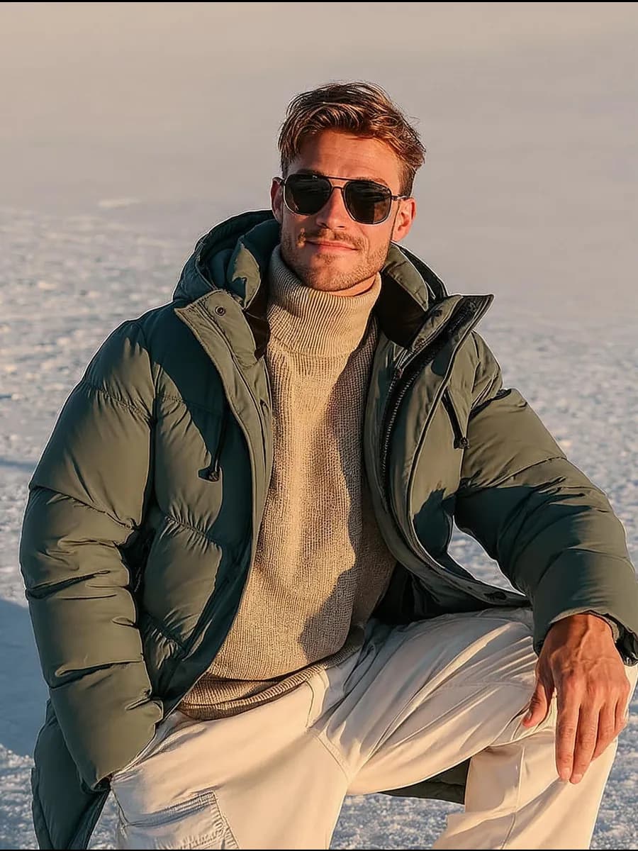 Куртка зимняя с капюшоном короткая до -30