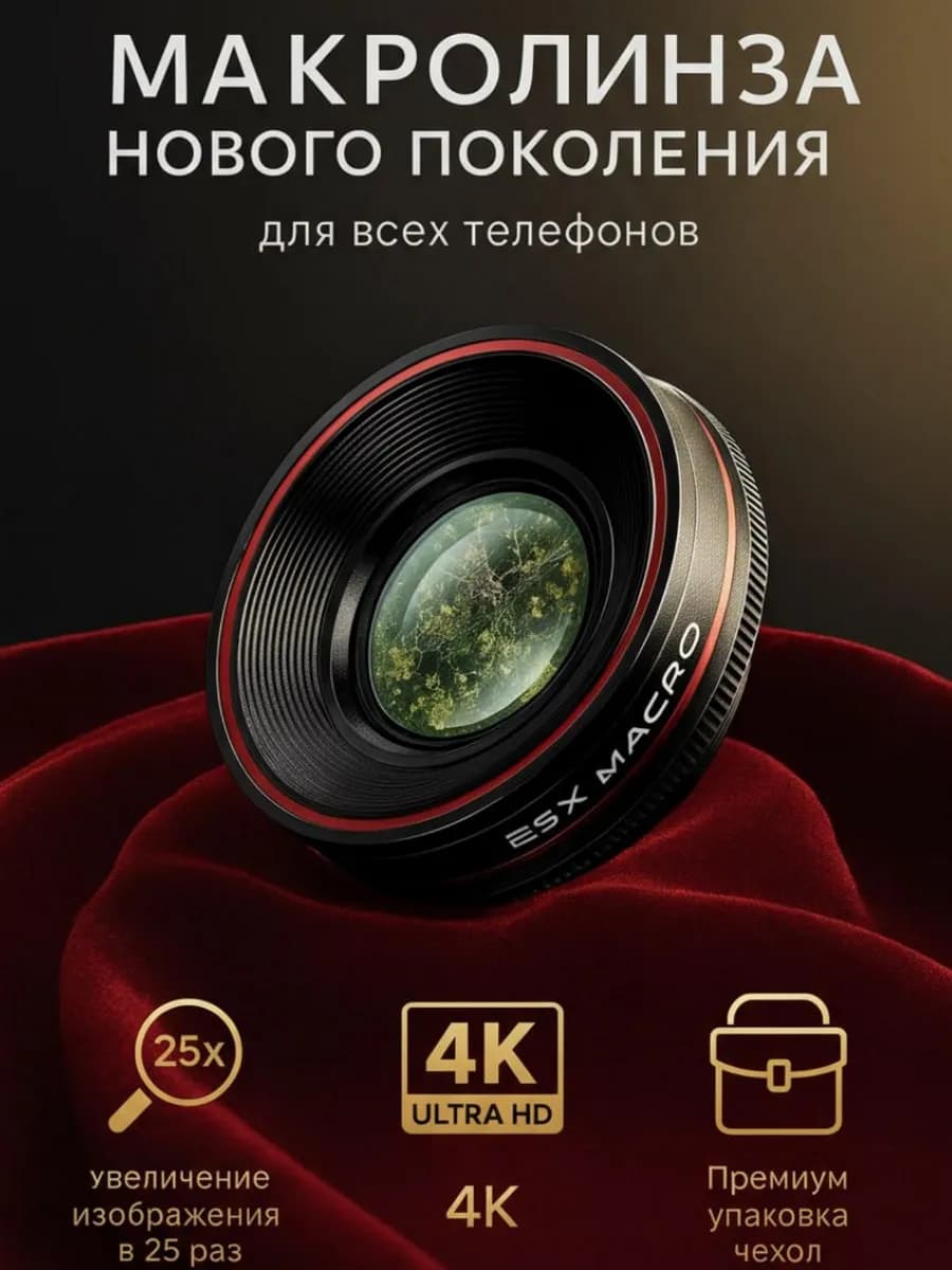 Макролинза линза для телефона на камеру iphone андроид