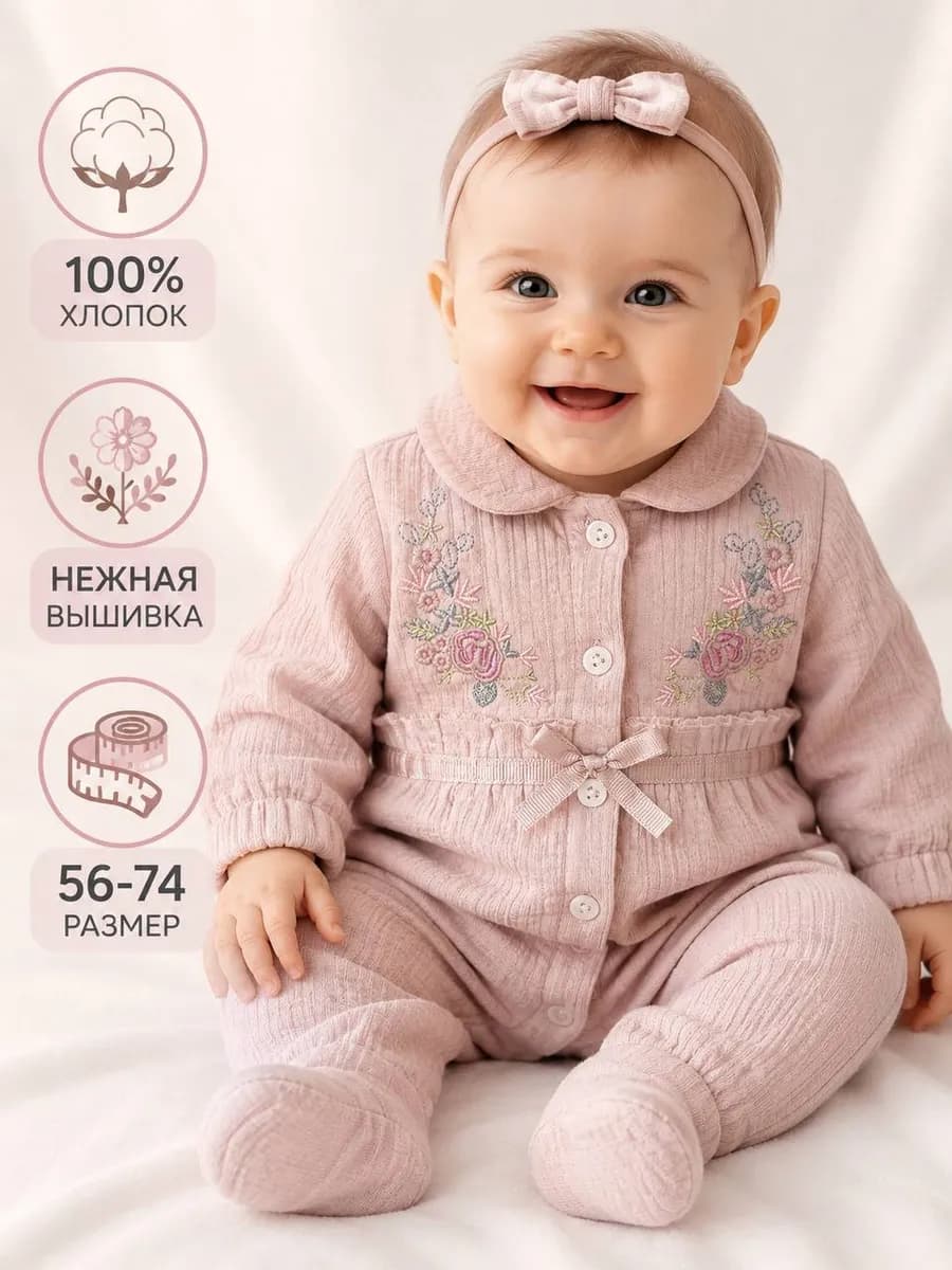 Муслиновый костюм для новорожденных