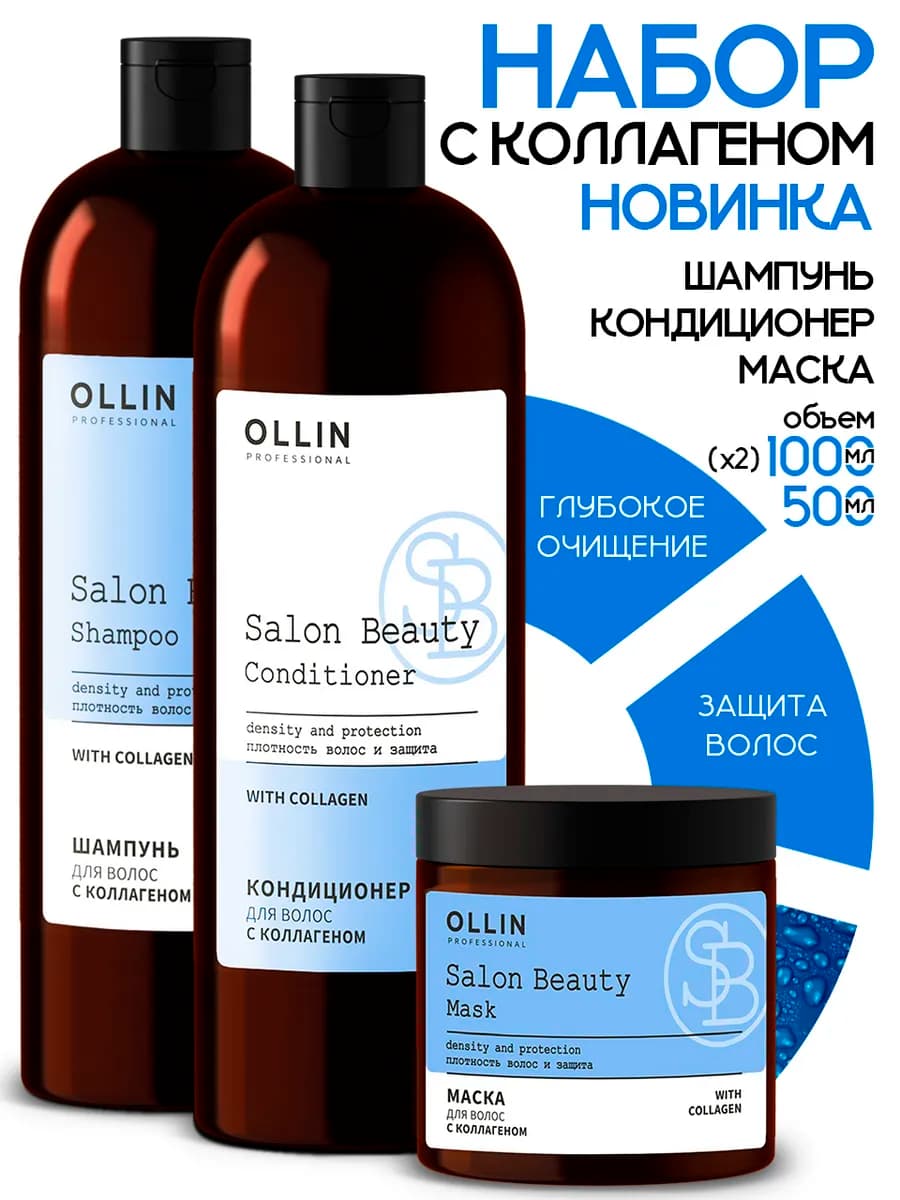Набор для волос с коллагеном восстанавливающий Salon Beauty