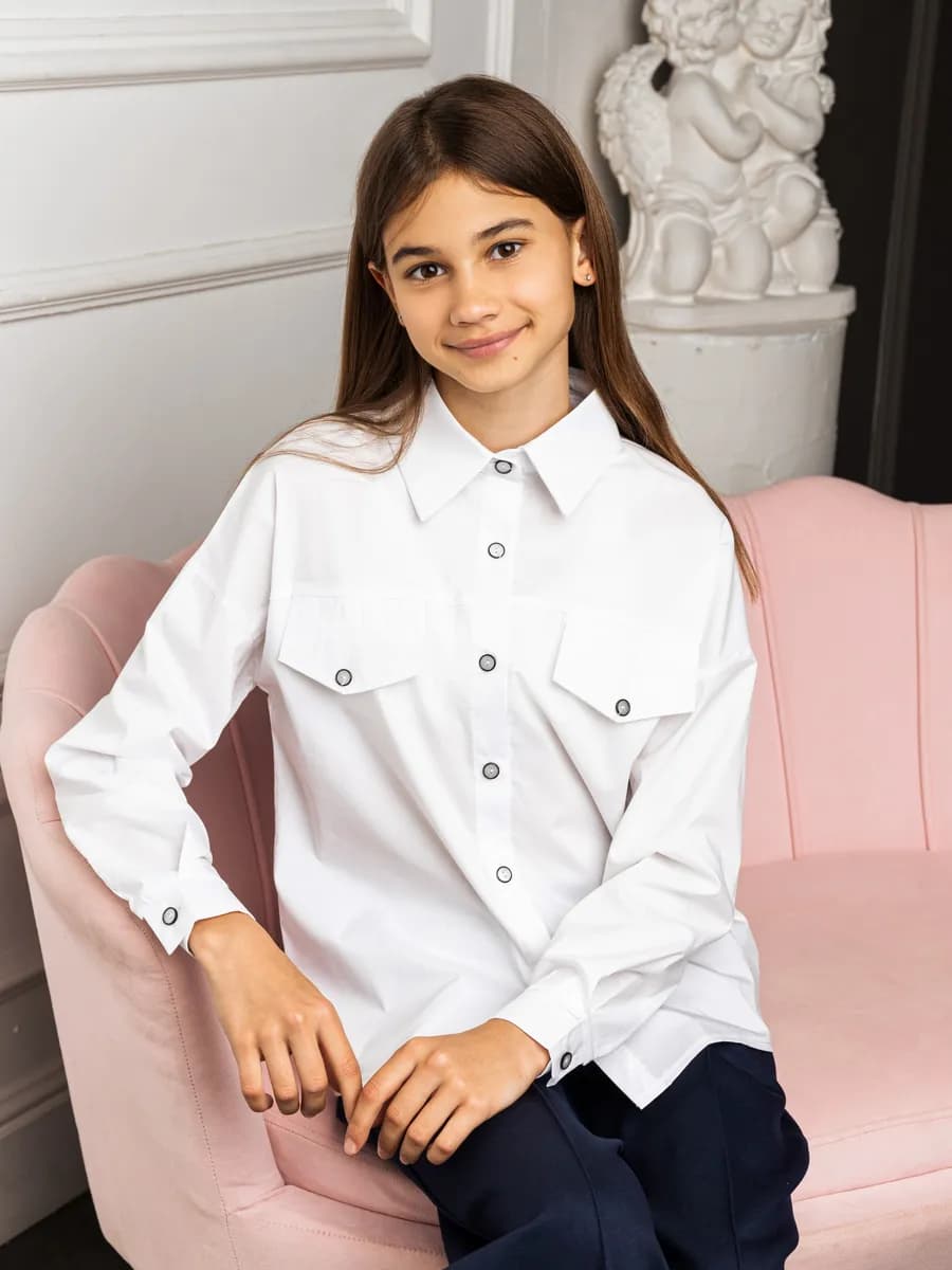 Рубашка школьная блузка нарядная