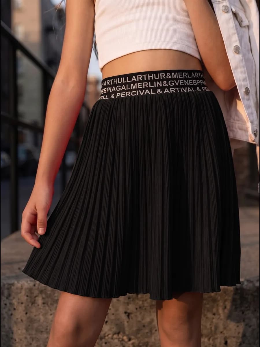 Юбка на резинке трикотажная плиссе Family look