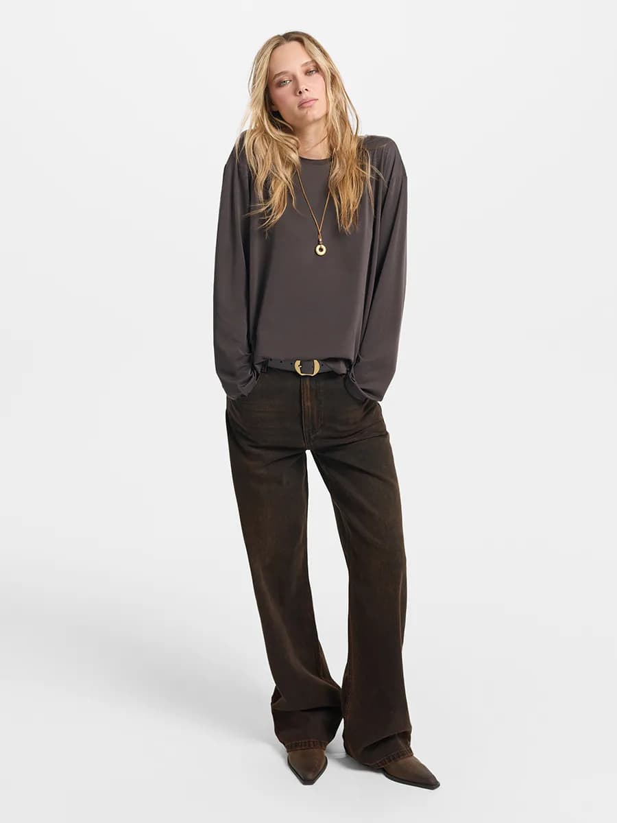 Джинсы Straight fit с высокой посадкой